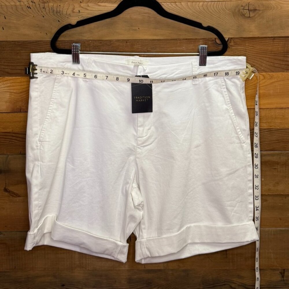 Part 2 HanijanPW WHITE Denim Shorts Size 46, US PLUS SIZE 16, New with Tags